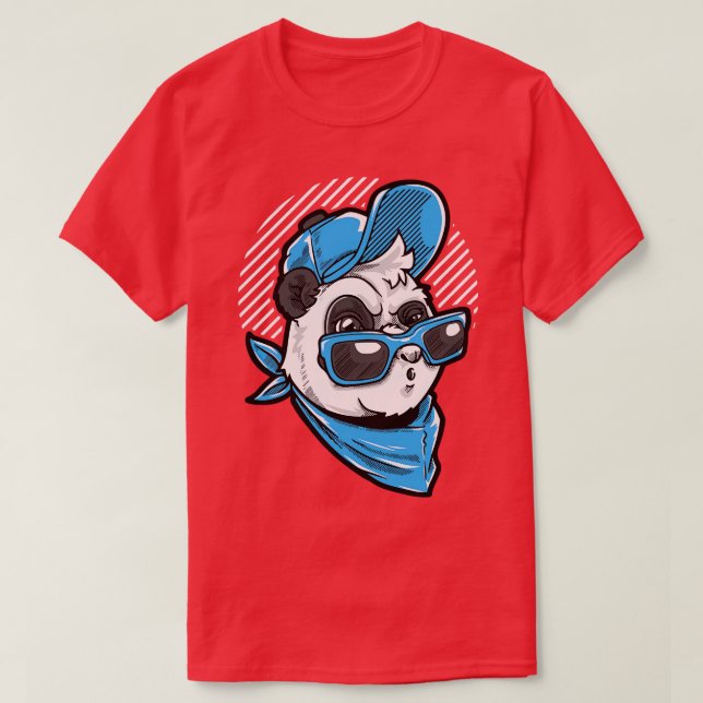 Camiseta Hip Panda com Boné de óculos escuros (Frente do Design)