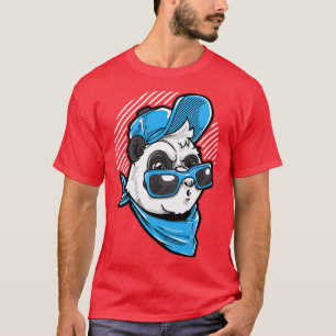 Camiseta Hip Panda com Boné de óculos escuros