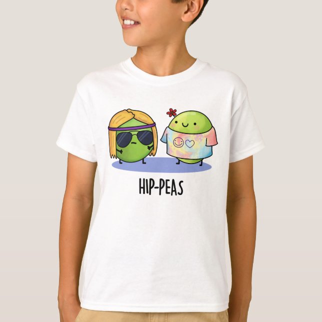 Camiseta Hip-peas Engraçado Hippie Peas Pun (Frente)