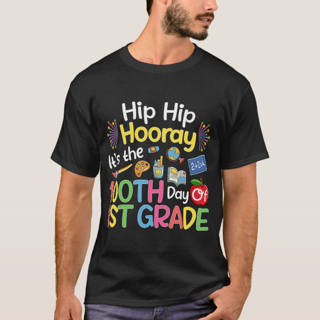 Camiseta Hiphip Hooray 100º Dia do Estudo de Professores da (Frente)