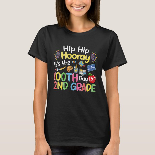 Camiseta Hiphip Hooray 100º Dia do Estudo de Professores do (Frente)