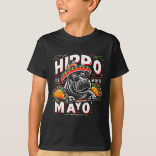 Camiseta Hipopótamo Cinco De Mayo Engraçado México Hipopóta