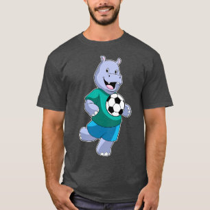 Camiseta Hipopótamo como jogador com Futebol