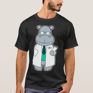 Camiseta Hipopótamo como Médico com Jaleco