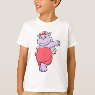 Camiseta Hipopótamo como Noiva com Véu e Laço