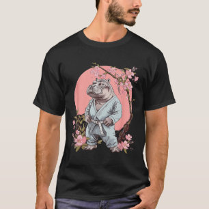 Camiseta Hipopótamo de Karatê Artes Marciais MMA Taekwondo