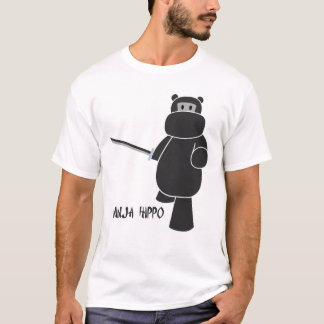 Camiseta Hipopótamo de Ninja - apronte para a batalha
