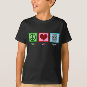 Camiseta Hipopótamo do amor da paz