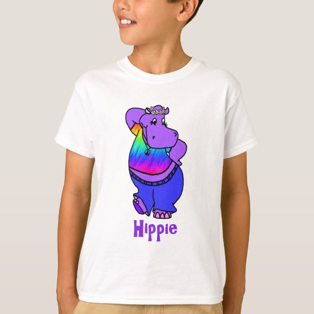 Camiseta Hipopótamo do hippy de "Hippe" (Frente)