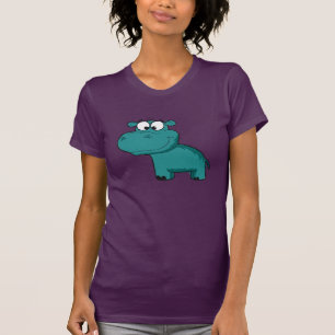 Camiseta Hipopótamo feliz azul