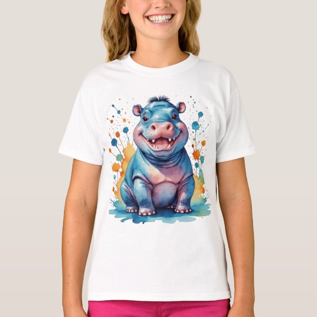 Camiseta Hipopótamo fofo (Frente)