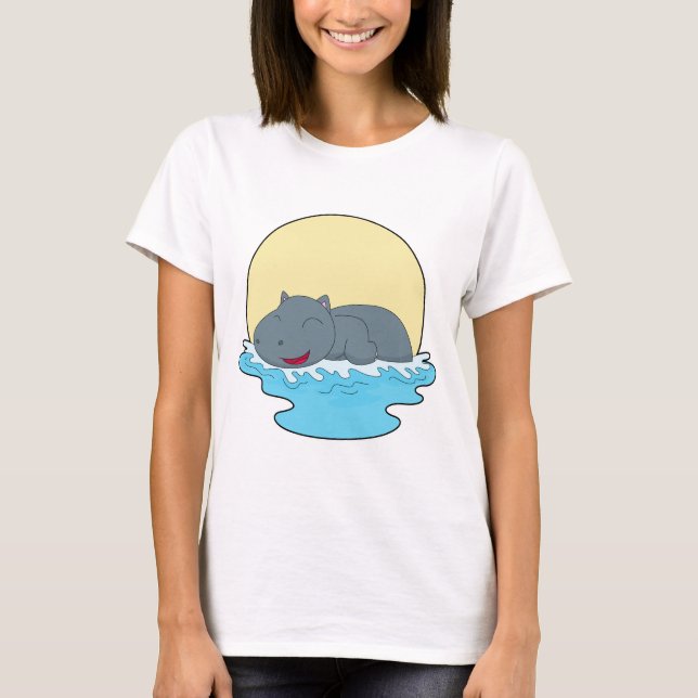Camiseta Hipopótamo Nadando (Frente)