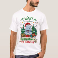 Hipopótamo Natal Hipopótamo Chapéu do Papai Noel Á