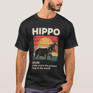 Camiseta Hipopótamo Retro Vintage Hipopótamo Fofo