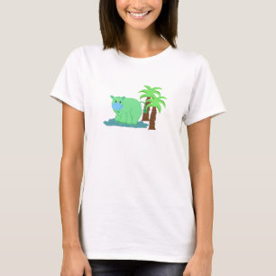 Camiseta Hipopótamo Verde na Água