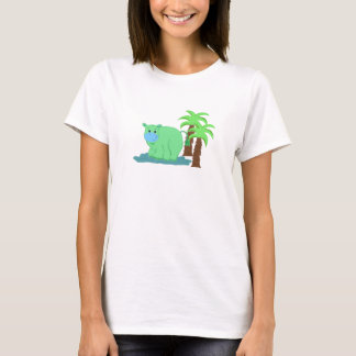 Camiseta Hipopótamo Verde na Água