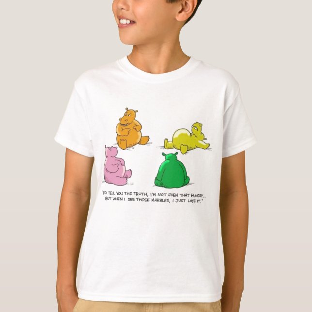 Camiseta Hipopótamos com fome! - Meninas T básico (Frente)