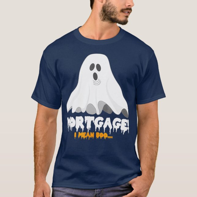 Camiseta Hipoteca Halloween Quero Dizer Boo Engraçado Fanta (Frente)