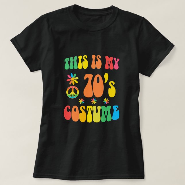 Camiseta Hippie 70s Esta é a minha fantasia dos 70 com Dais (Frente do Design)