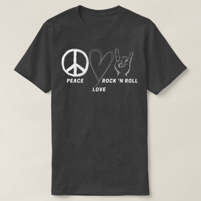 Camiseta Hippie 70s Peace Love Rock N Roll Legal Banda Love (Frente do Design)