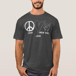 Camiseta Hippie 70s Peace Love Rock N Roll Legal Banda Love