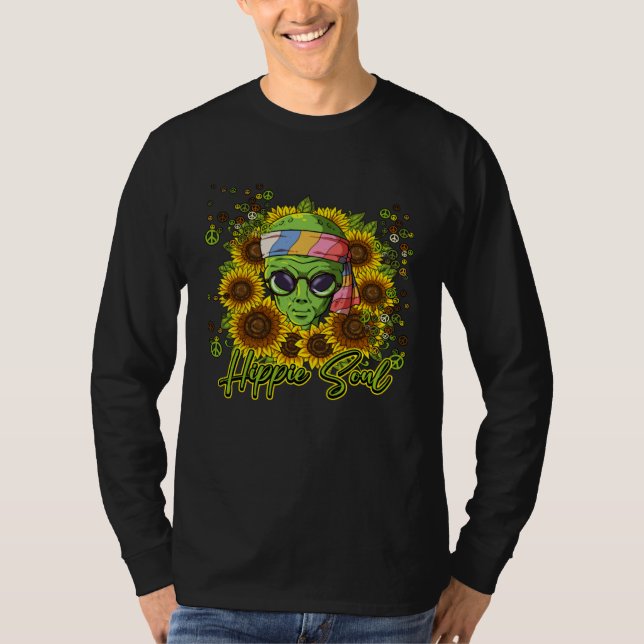 Camiseta Hippie Alien Sunflower Hippie Soul (Frente)