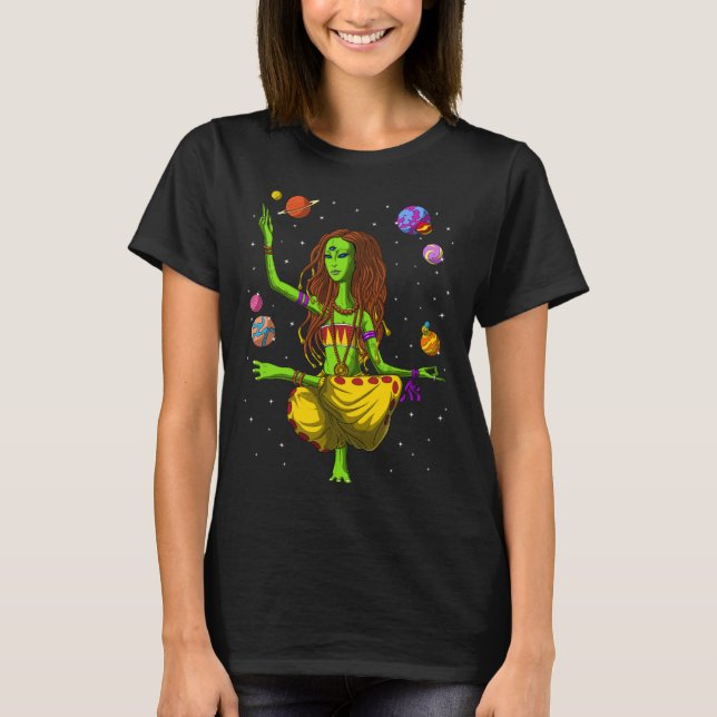Camiseta Hippie Alienígena Yoga (Frente)