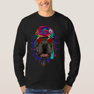 Camiseta Hippie American Pit Bull Terrier Tie Dye Peace Sig