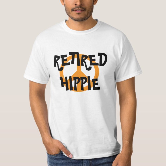 Camiseta Hippie aposentado, símbolo de paz, (Frente)
