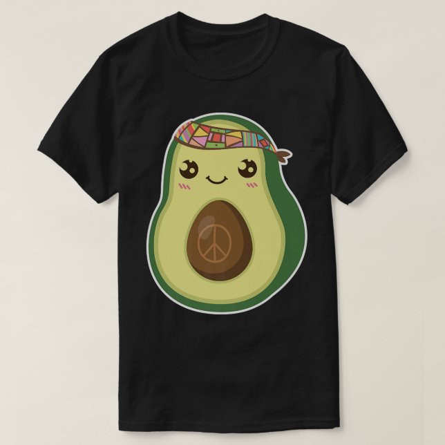 Camiseta Hippie Avocado Funny Vintage (Frente do Design)