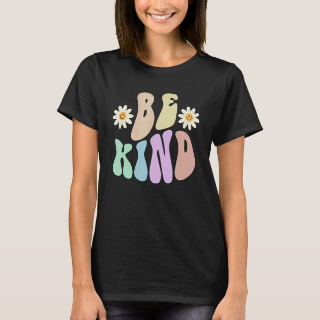 Camiseta Hippie BE KIND Retro Stop Bullying Choose Kindness (Frente)