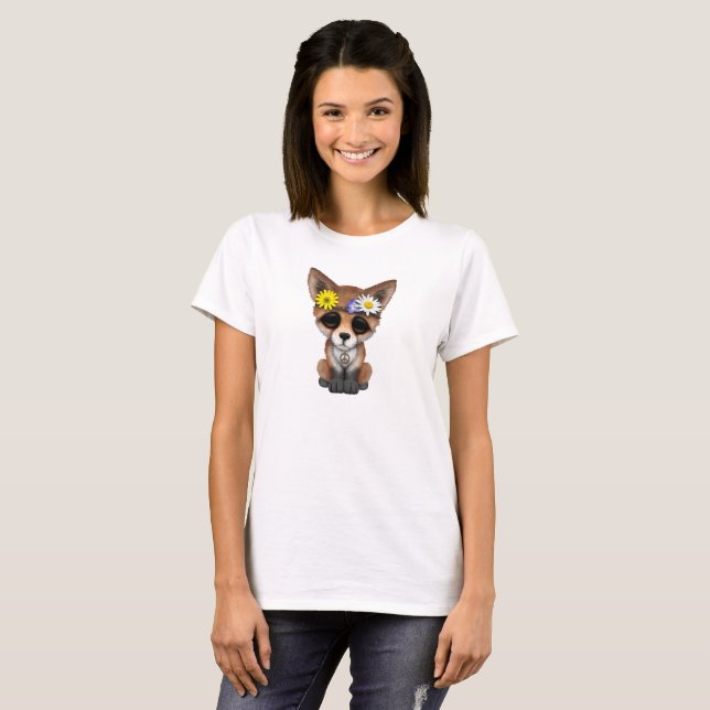 Camiseta Hippie bonito do Fox do bebê (Frente Completa)