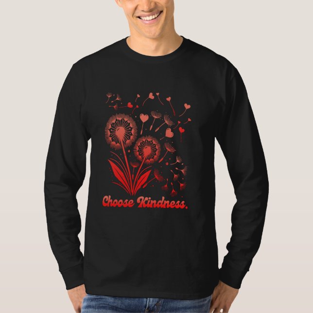Camiseta Hippie CHOOSE KINDNESS Flower Power Funny Dandelio (Frente)