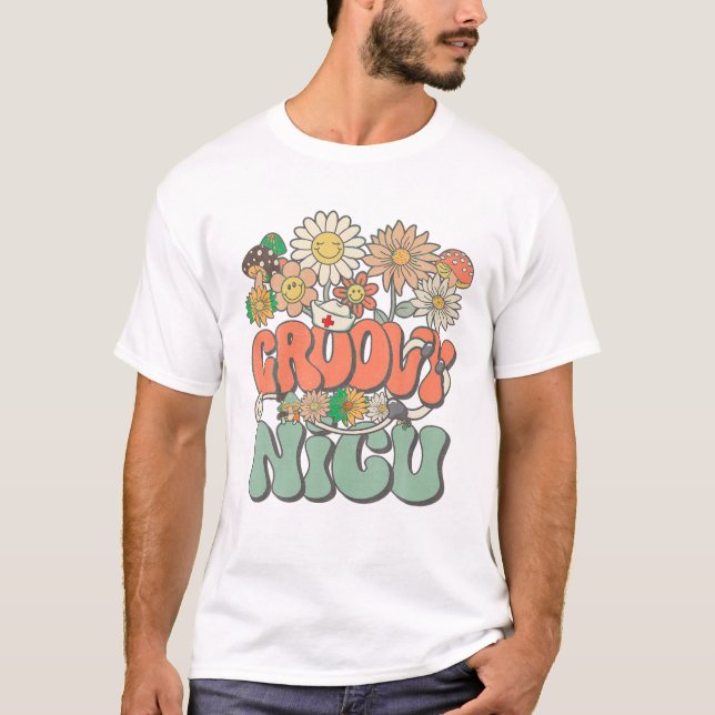 Camiseta Hippie Daisy Flower Nurse Retro (Frente)