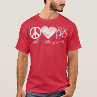 Camiseta Hippie Design Peace Love Chinelos Beach Vibes Me