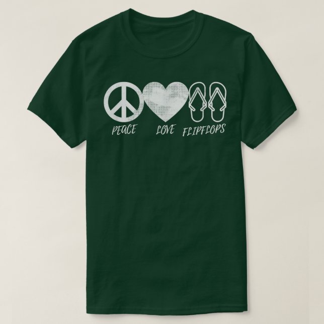 Camiseta Hippie Design Peace Love Chinelos Beach Vibes Me (Frente do Design)