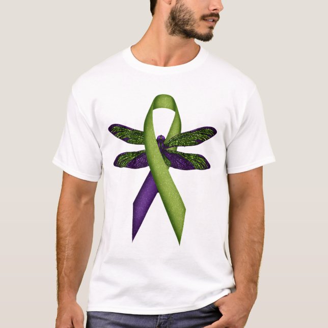Camiseta Hippie Dragonfly Green Ribbon Cerebral Palsy Aware (Frente)