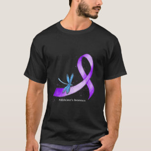 Camiseta Hippie Dragonfly Purple Ribbon Heimer Consciência