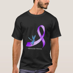 Camiseta Hippie Dragonfly Púrpura Fibromialgia Awaren
