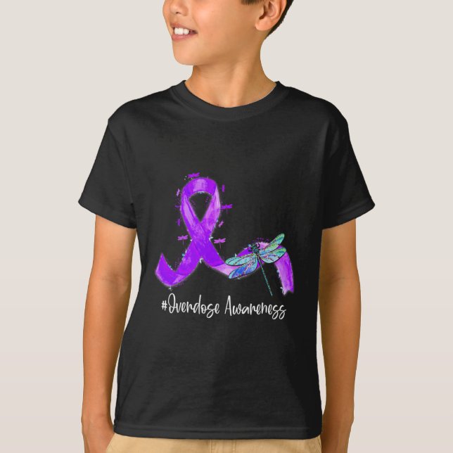 Camiseta Hippie Dragonfly Roxo Sensibilização para a Sobred (Frente)