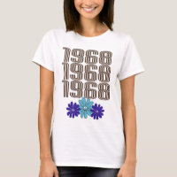 Hippie Flower Power Sign Aqua Purple, 1968