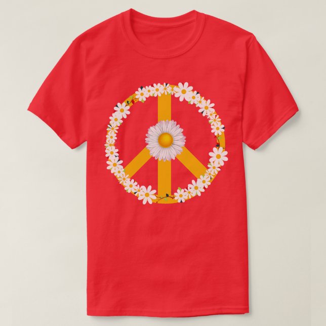Camiseta Hippie Gift Daisy Sign (Frente do Design)