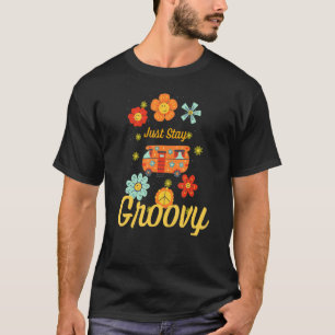 Camiseta Hippie Girassol Retroativo Permaneça Em Groovy Pos