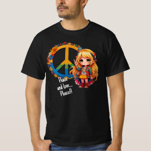 Camiseta Hippie Girl peace and love t-shirt