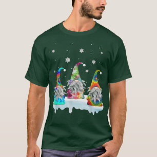 Camiseta Hippie Gnomos Tie Dye Hat Three Gnomes Xmas Snow