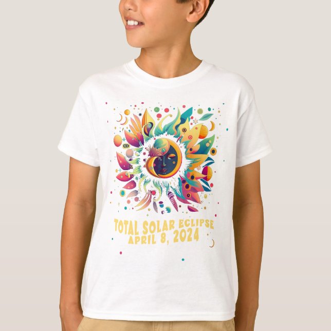 CAMISETA HIPPIE GYPSY PSIQUEDELIC TOTAL ECLIPSE SOLAR 2024 (Frente)