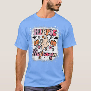 Camiseta Hippie Halloween 70 s Vibes Funny Cute Ghost 1585