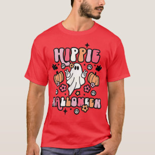 Camiseta Hippie Halloween Cute Spooky Ghost Pumpkin 4589