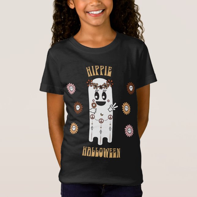 Camiseta Hippie Halloween Ghost Kids (Frente)