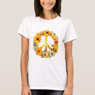 Camiseta Hippie Hippy Sunflower Sign
